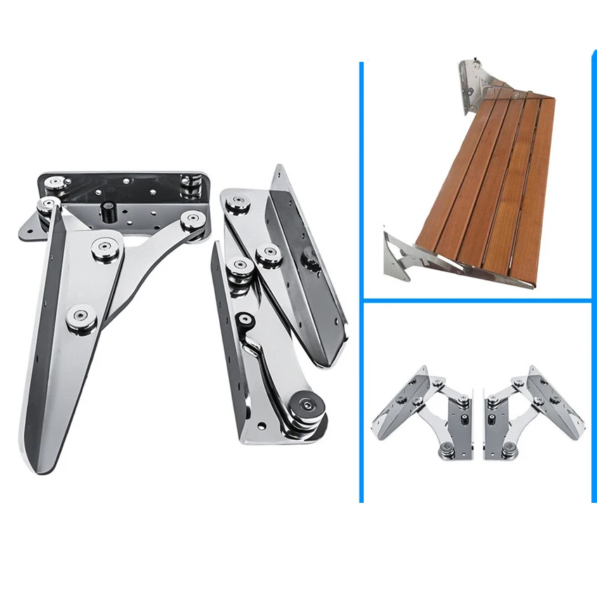 Genuine Marine 316L Stainless Steel Boat Hinge, Heavy Duty Flush Mount Hatch Hinge for Yacht RV Deck Cabinet