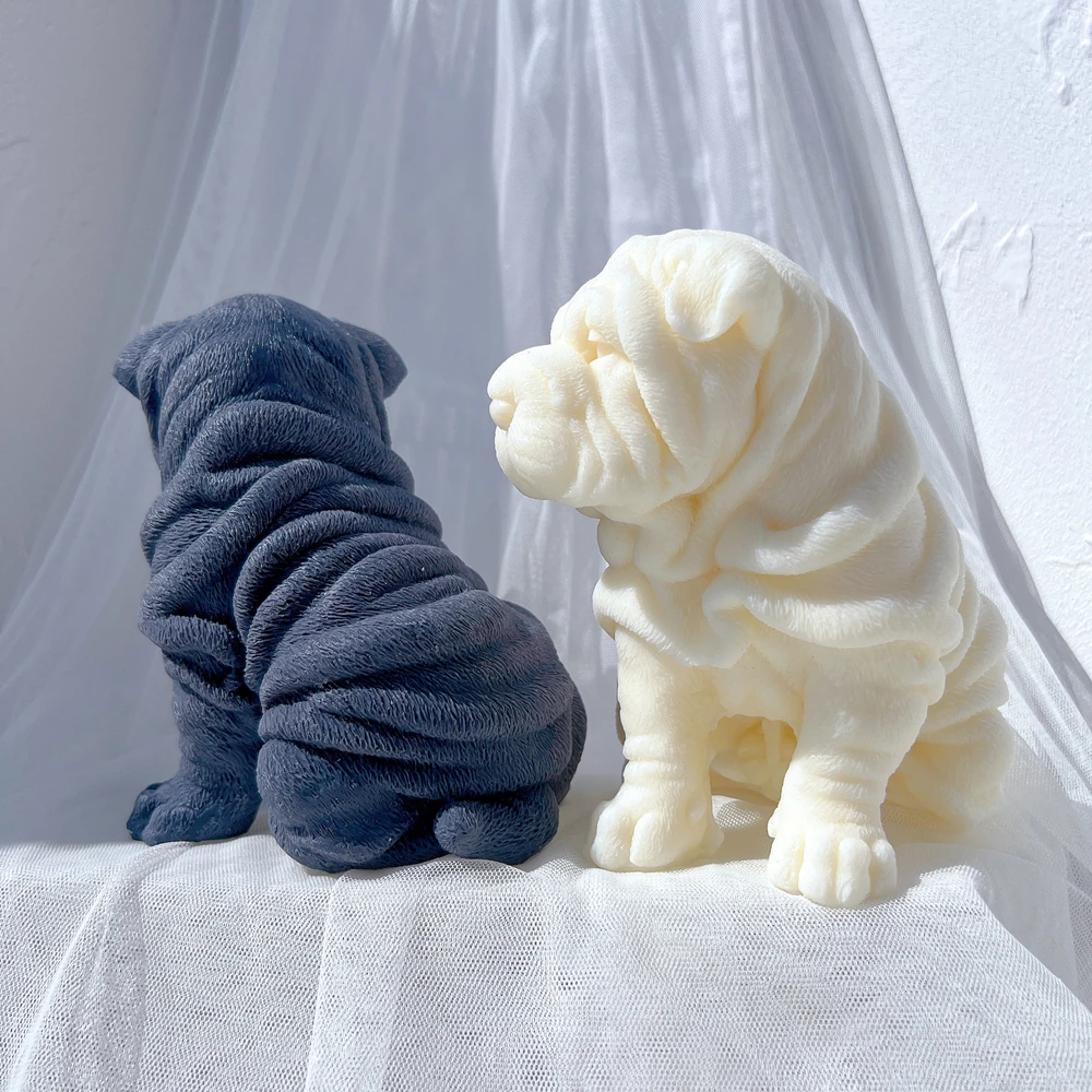 Shar Pei-Moule à bougie en silicone pour chien chiot, animal, chiot, soja, avertir, amoureux des chiens, décoration d'intérieur