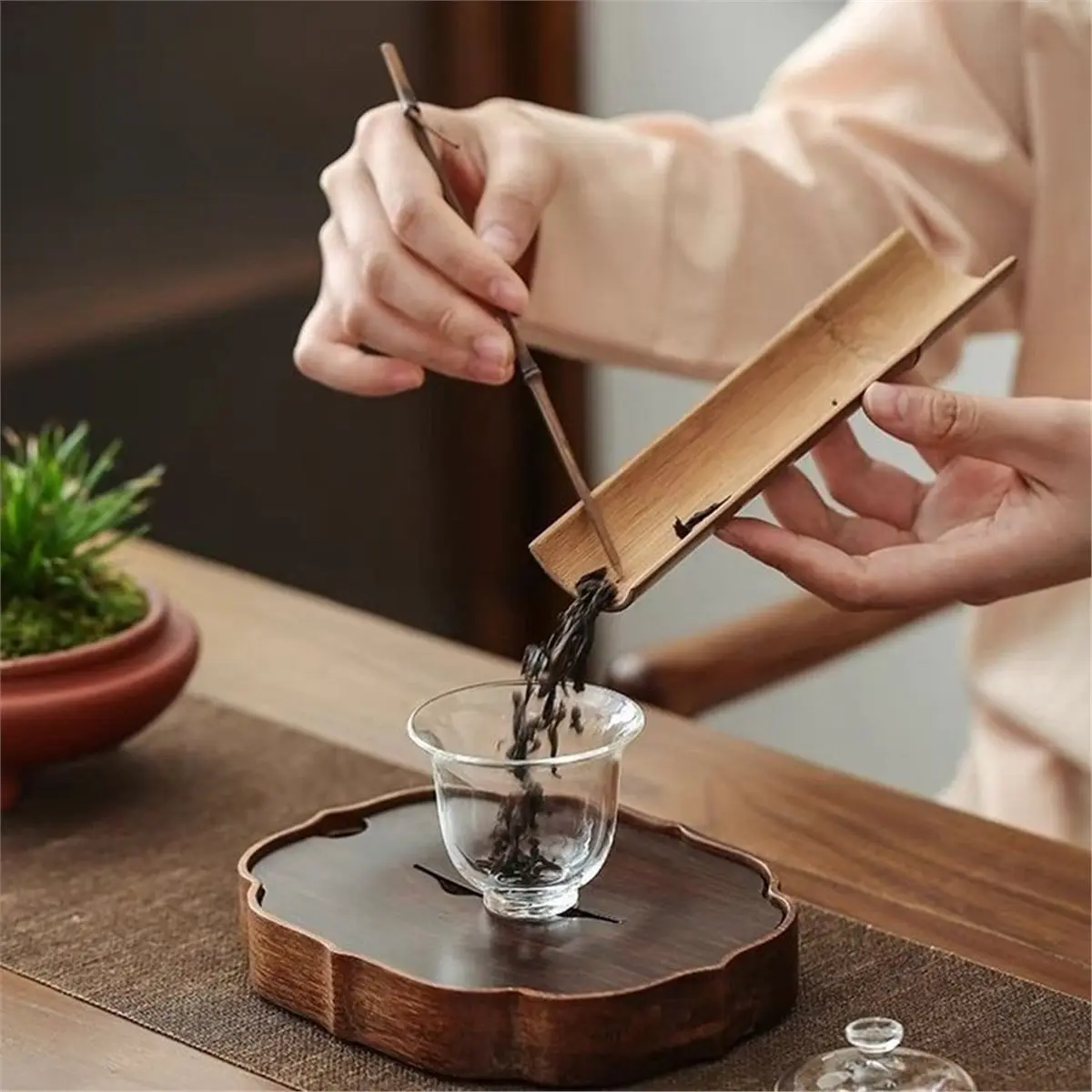 Just- 80ML Transparent High Borosilicate Glass Tea Cover Bowl Tea Cup and Lid Heat Small Teacup Tea Set Acces