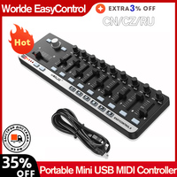 Worlde EasyControl.9 MIDI Controller Portable Mini USB 9 Slim-Line Control MIDI Keyboard Instruments Electronic Organ Piano