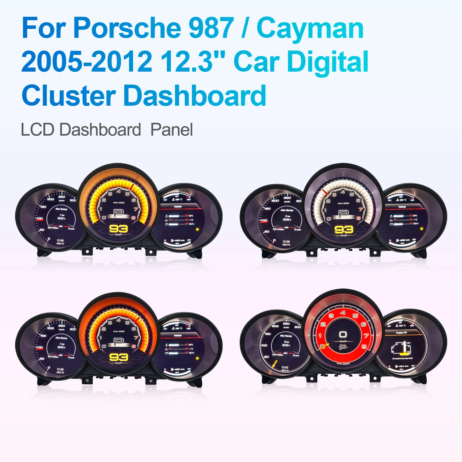 

Navihua для Porsche 987/Cayman 2005-2012: Виртуальный кокпит, мультимедийный экран, цифровой спидометр, ЖК-дисплей, цифровая приборная панель.