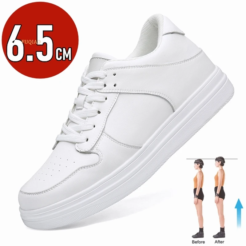 6,5 cm hoogte toenemende schoenen unisex paar casual liftschoenen lichtgewicht comfort ademende onzichtbare lift sneakers voor heren