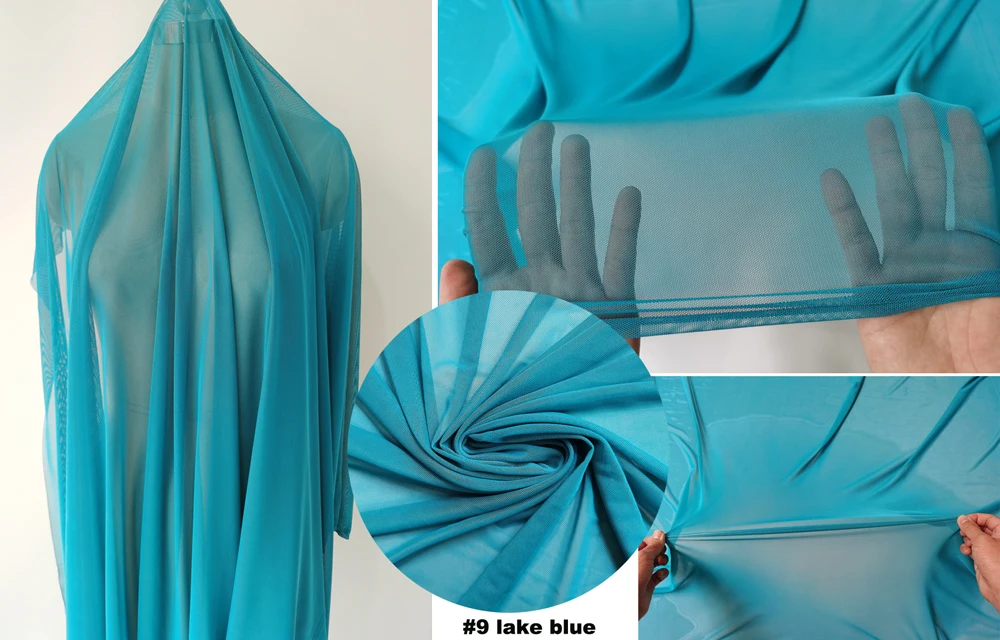 4-Wege-Stretch-Tüll, 58 Zoll breit pro Meter, hochwertiges elastisches Spandex-Mesh-Gewebe, Nylon, Unterwäsche, Strümpfe, Futter, Spitze – Detail 36