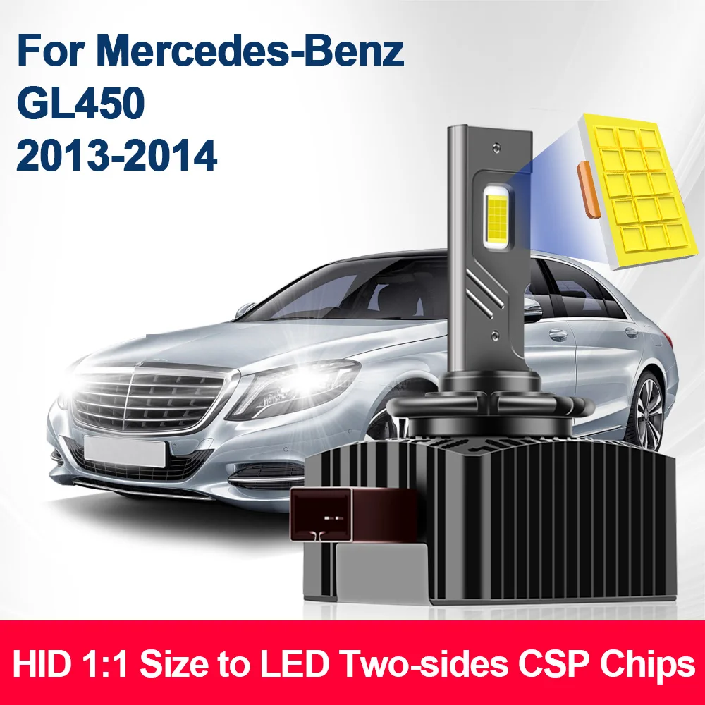 For Mercedes-Benz GL450 2013 2014 LED Headlights Bulbs D1S Canbus Lamps Auto Light Two-sided CSP Chip Car Lights 6000K Plug&Play