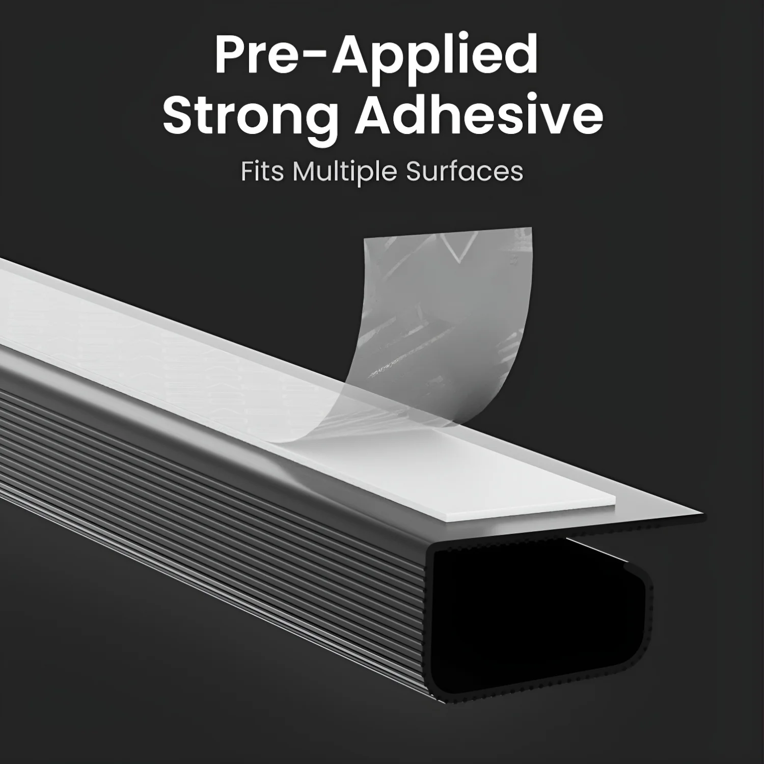 [صينية كابل أنيقة] قطعتان من صينية كابلات تحت المكتب ذاتية اللصق باللون الأسود الأنيق |   منظم فتحة PVC غير مرئي، تركيب بدون مثقاب