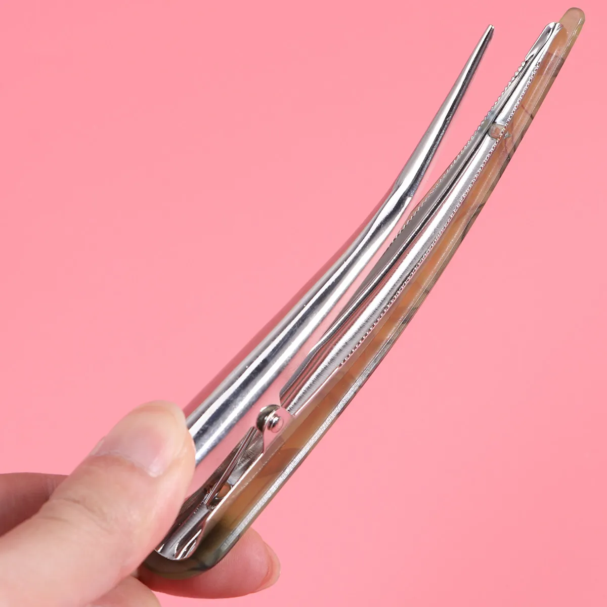 2Pcs Hair Clips Duckbill Acrylic Strong Tension for Styling Hair Dye Salon Non-Slip Grip Barrettes Green Colors