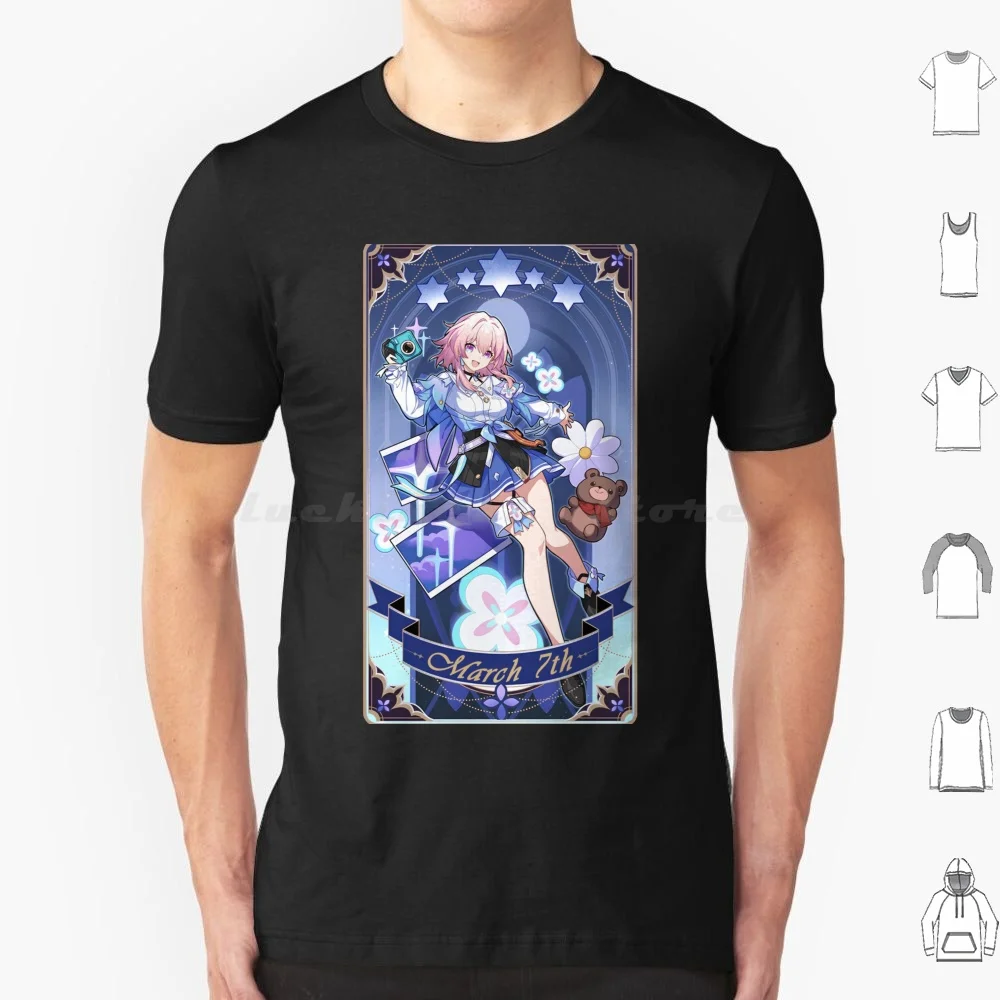 March 7th Revelation Card Honkai Star Rail T Shirt 6xl Cotton Cool Tee March 7th Honkai Honkai Star Rail Gacha Splash