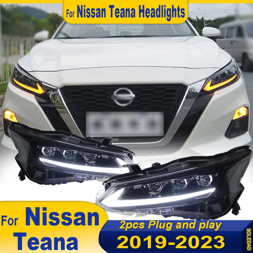 سيارة LED مجموعة مصابيح أمامية لنيسان ألتيما Teana 2019-2022 المصابيح الأمامية مع DRL ديناميكية تحول العارض عدسة مصابيح الرأس الأمامية #2