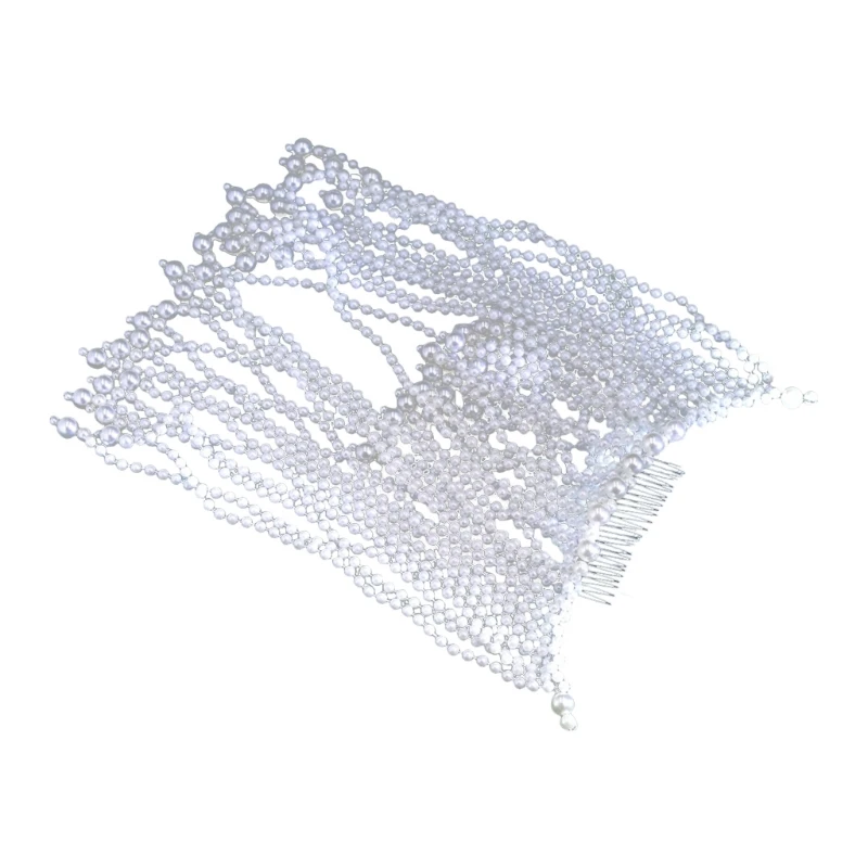 Imitação pérolas cabeça corrente borlas jóias cabelo imitação pérolas bandana pérolas headpiece adequado para qualquer