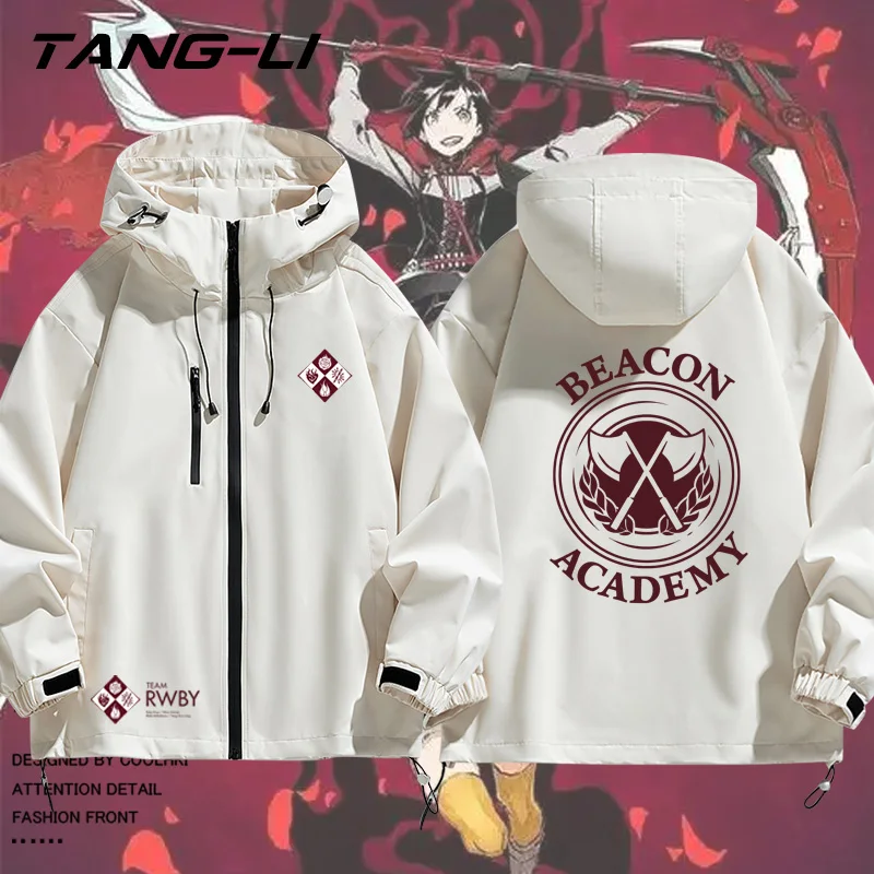 Chaqueta New Moon Rose White Willow Leaf RWBY Quartet Battle Record Ruby Rose, chaqueta cortavientos para primavera y otoño