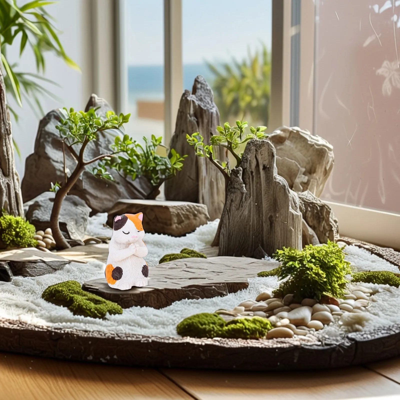

Small Resin Fairy Cat Miniature Animal Micro Scene Accessory Desk Ornament Tiny Tea Pet Figure Home Decoration Outdoor Garden