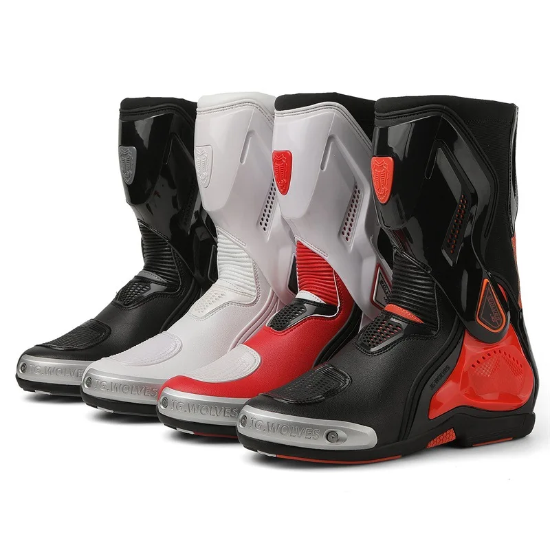 Men Motorcycle Riding Boots Professional Highway Racing Sports Motorcycle Shoes Titanium Alloy Motocross Boots Botas Hombre