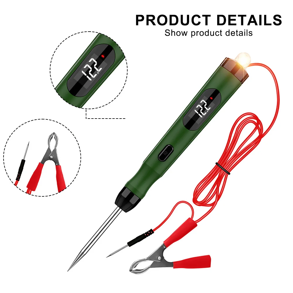 

P50 Automotive Circuit Tester 5V-30V Digital Display Lamp Voltage Test Pen Fuse-Inspection Tool 3 Modes Switching Measurement