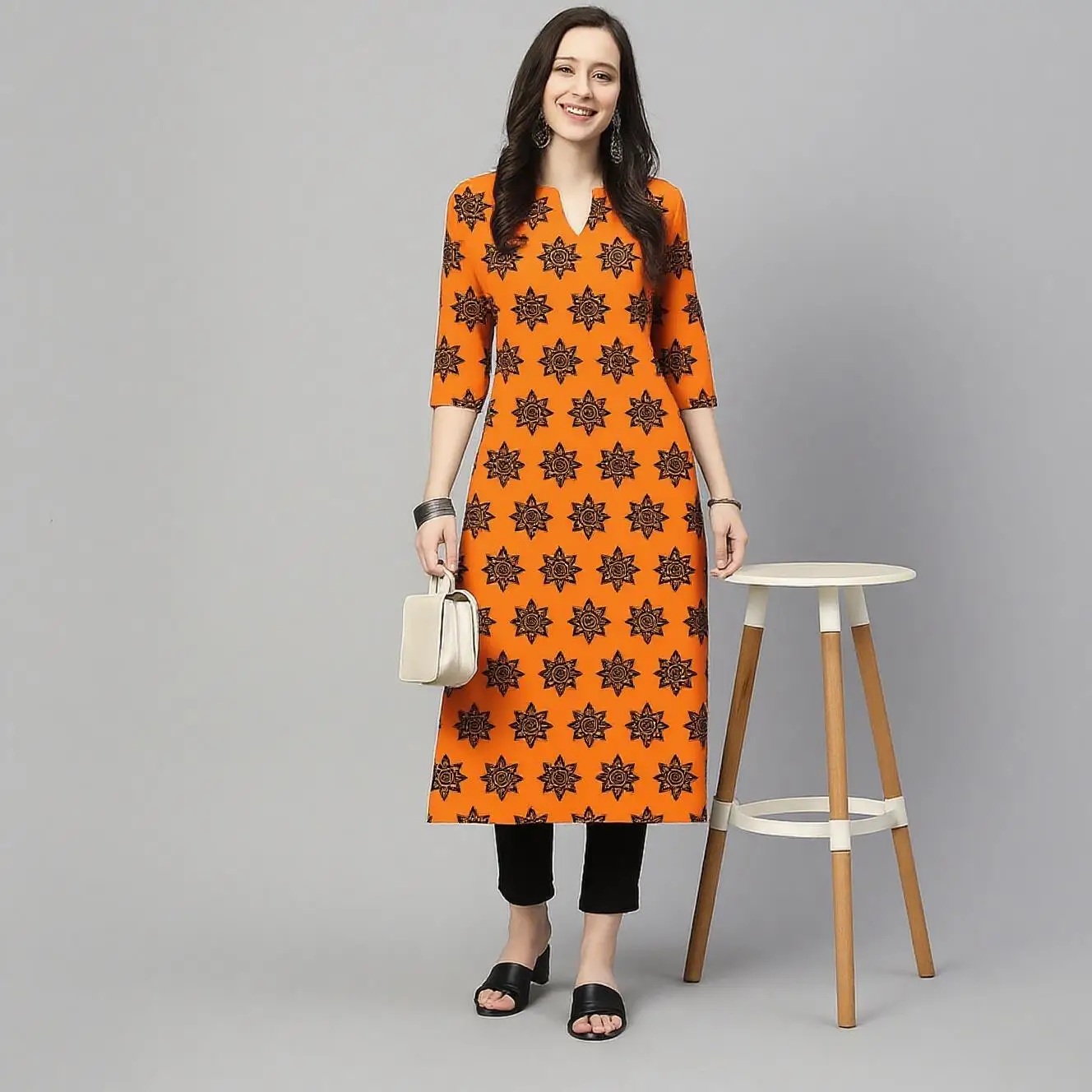 Muslim Kurtta 2026 Women's Casual Fashion Dress National style Straight Tube Casual Ethnic Red Flower Kaftan Moroccan Women