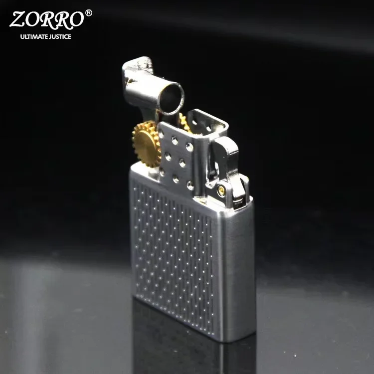 Original ZORRO Double Fire Windproof Cigar Lighter Sports Kerosene Grinding Wheel Flint Inflatable Liner DIY Tool Men\'s Gift