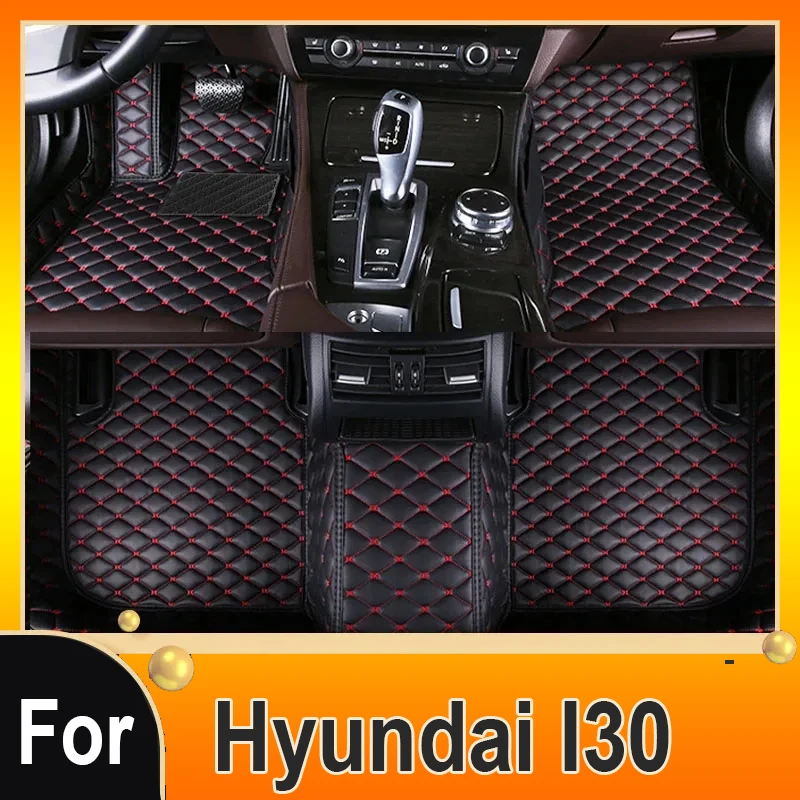 Car Floor Mats For Hyundai I30 Elantra GT PD 2018~2020 Durable Pad Carpets Luxury Leather Mat Rug Car Accessories Interior Parts