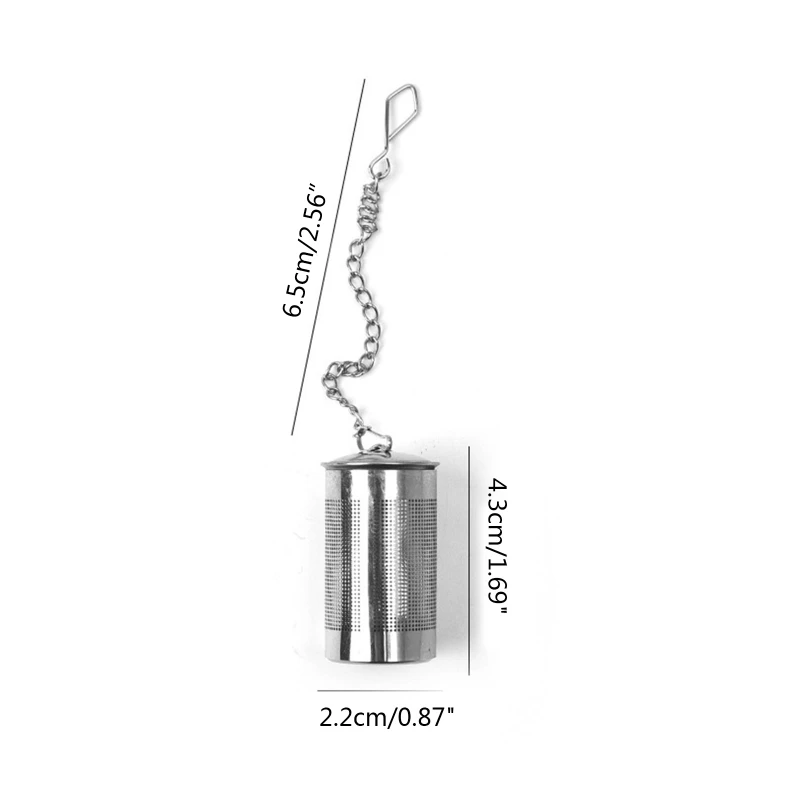 Tea Infuser Strainer Stainless Steel Cylindrical Loose Leaf Spice Filter Tool