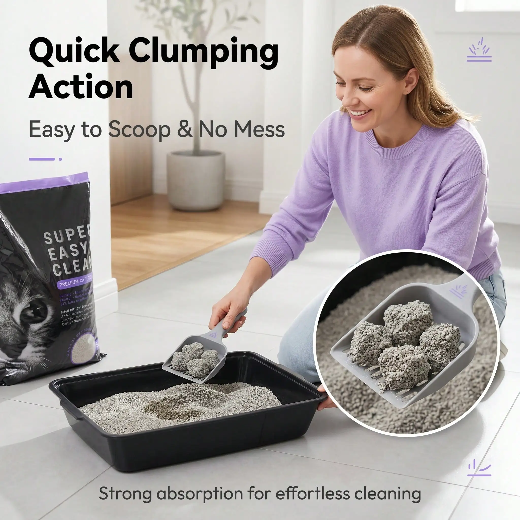 Arena para gatos de bentonita  - Bentonite Cat Litter Clumping Dust Free reseña y precio