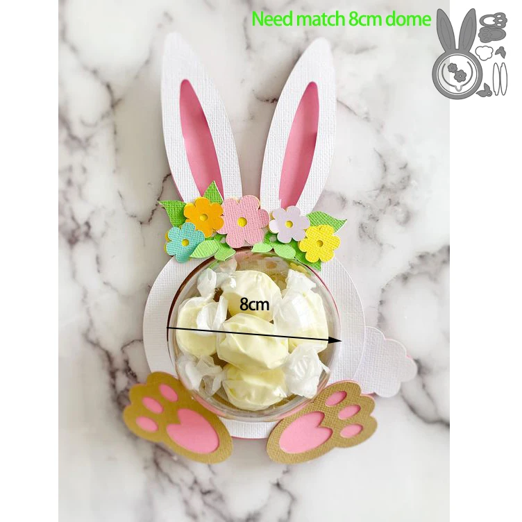 Easter Bunny Rabbit Basket dome candy holder Metal Cutting die for Thanks card Making