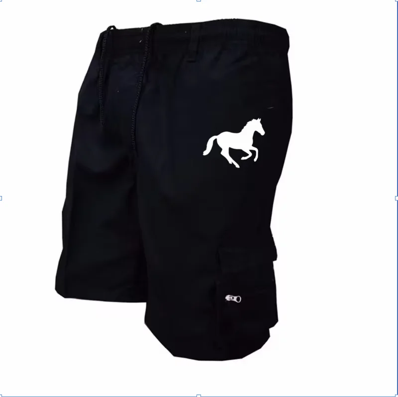 Outdoor Cargo-Shorts, Herren-Overall, Shorts mit elastischem Bund, Radlerhose, Shorts mit mehreren Taschen, lockere Arbeitshose, Strand- und Sportshorts, bedruckte Hose. – Detail 2