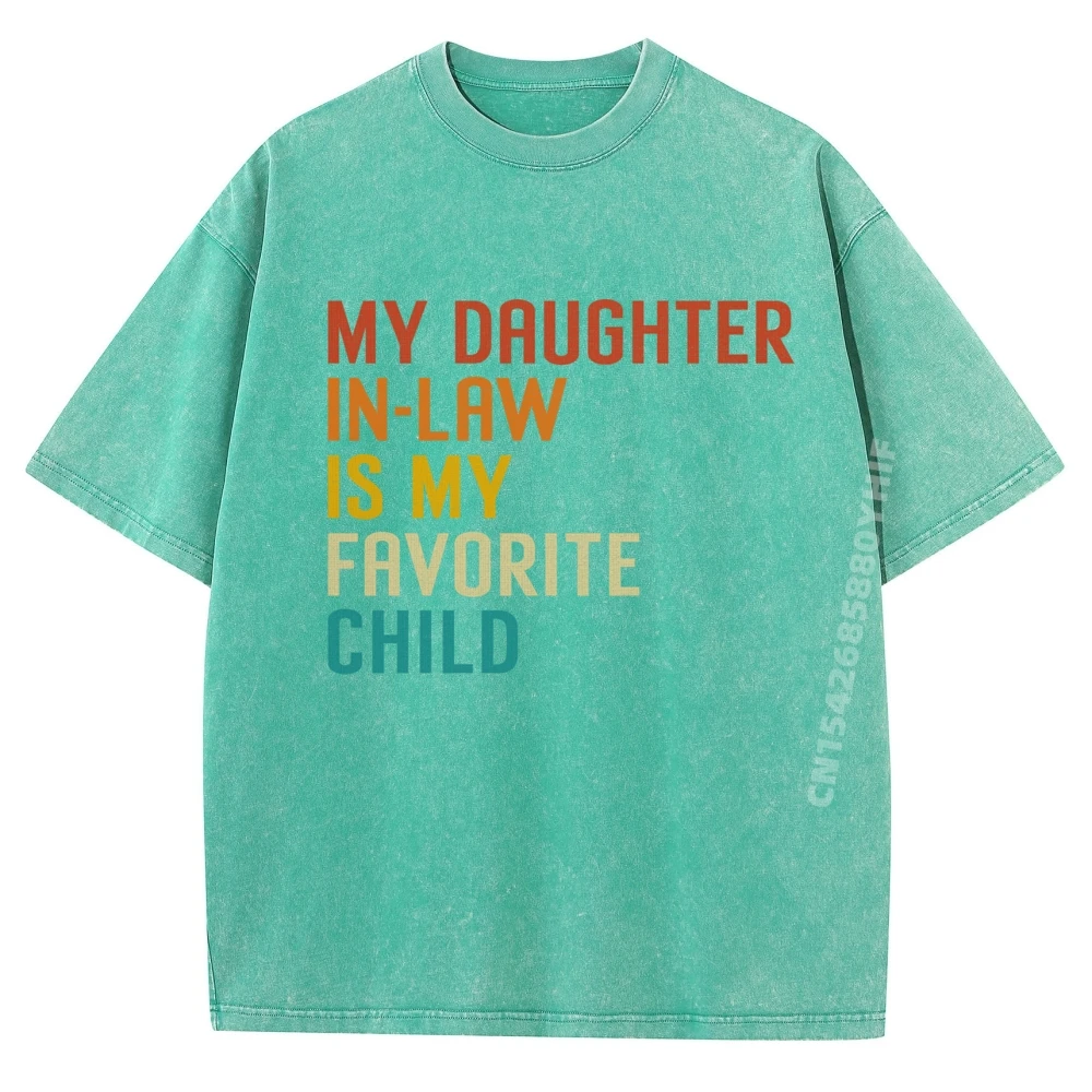 ابني في القانون هو طفلي المفضل الأسرة الفكاهة الجرافيك القمصان 100% القطن تي شيرت رجالي ملابس فضفاضة مغسولة #2