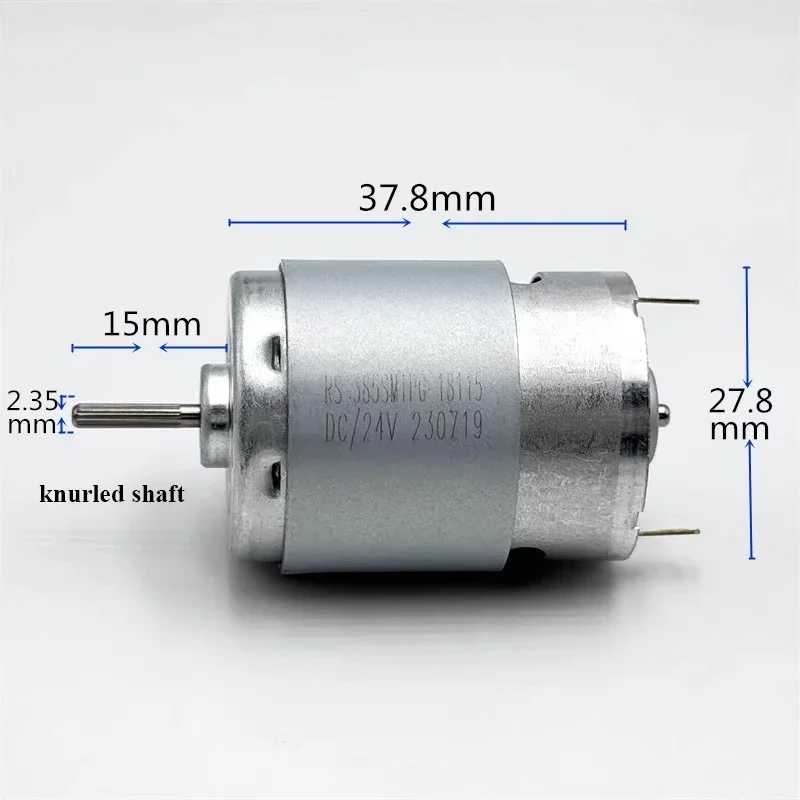 RS-385-18115 Mini 385 Motor DC 12V 18V 24V 9000RPM Micro 28mm Electric Motor Front Ball Bearing Knurled Shaft DIY Toy Model