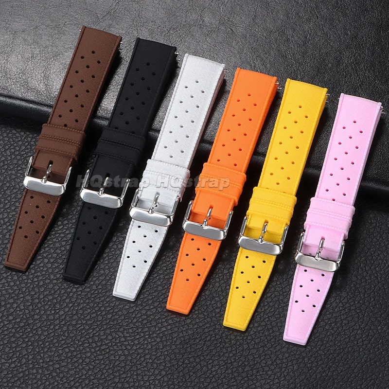 Quick Release Silicone Watch Strap 18mm 20mm 22mm Breathable Sport Waterproof Rubber Watchband Multi-color Replacement Bracelet