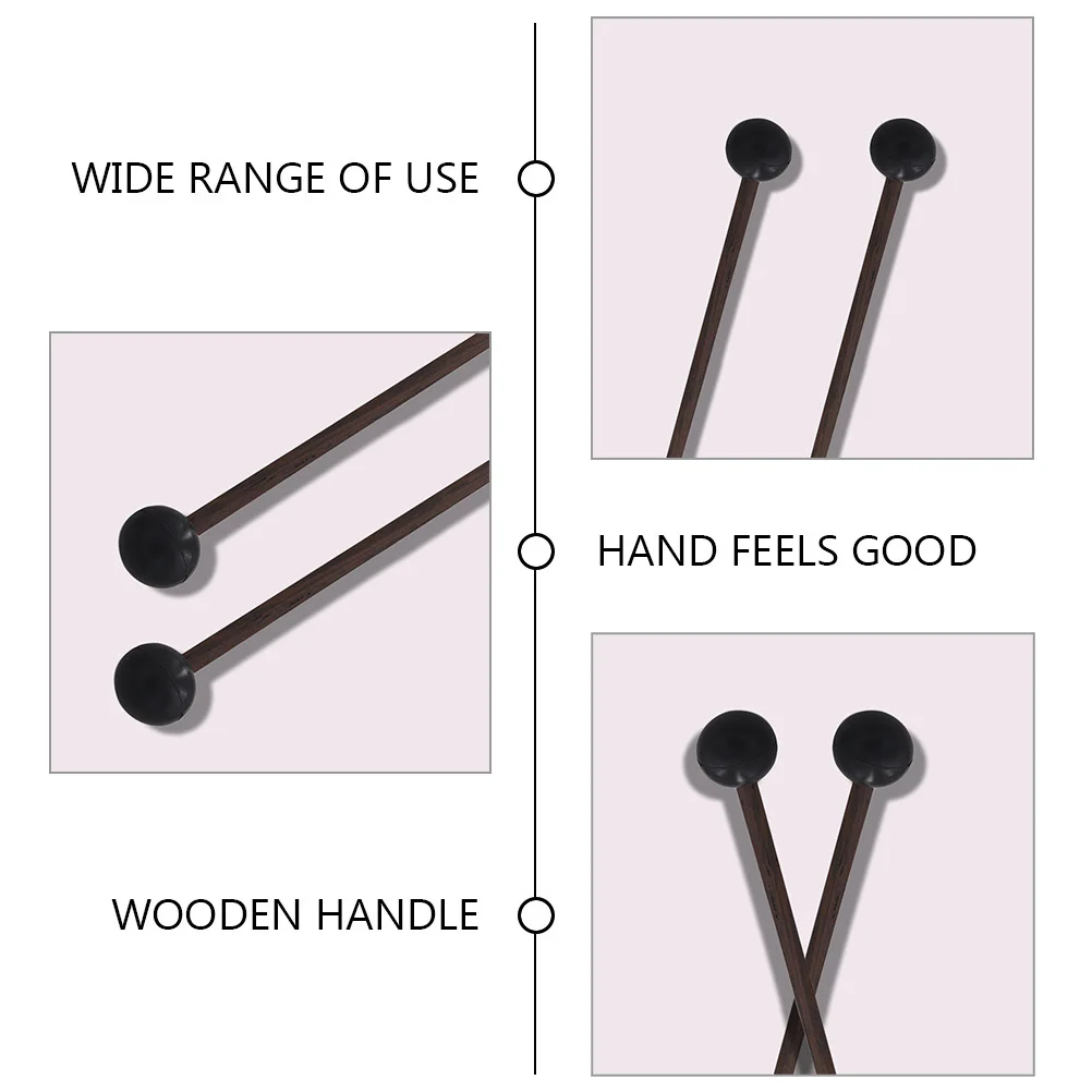 ไม้ตีกลองแบบกลวง 2 คู่ ด้ามไม้แบบมืออาชีพ สำหรับกลองลิ้น มาริมบา ไซโลโฟน อุปกรณ์เสริมเครื่องดนตรีประเภทเพอร์คัชชัน