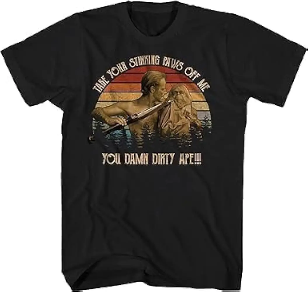 Generic Take Your Stinking Paws Off Me You Damn Dirty Ape Vintage T-Shirt, Funny Movie Quote Unisex Crewneck Shirts