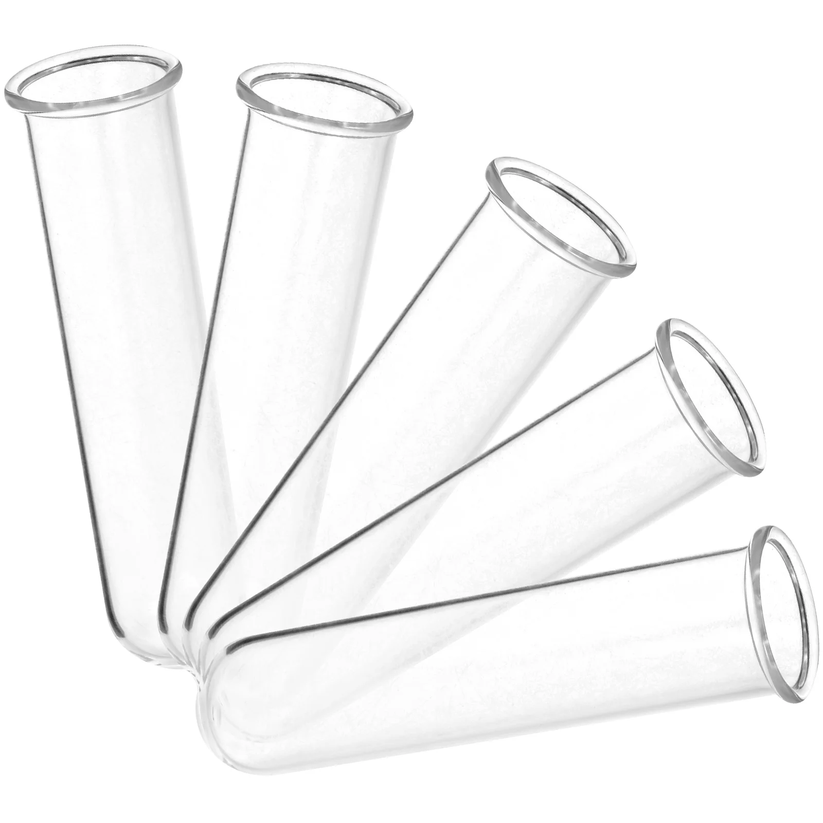 5Pcs Hydroponics Vase Desk Plant Terrarium Test Tube Transparent Glass Test Tube for Hydroponic Plant