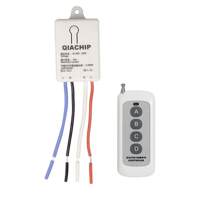 

3CGRO-AC90-250V+ 433Mhz 1000M 4Keys LED Light Controller 433Mhz Wireless Remote Control Switch For Electric Door