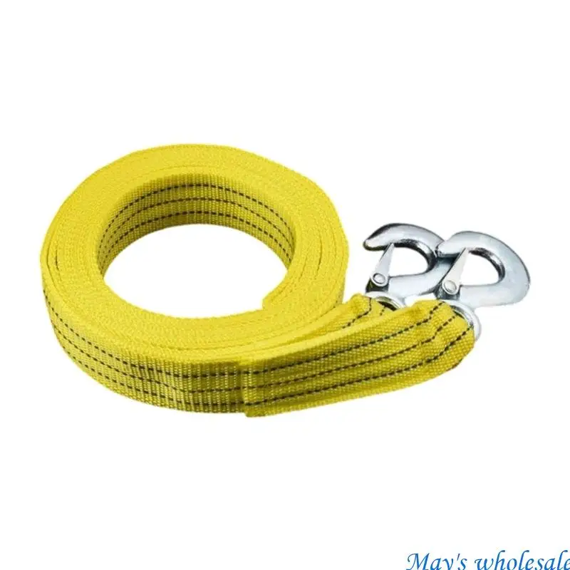 Vehicle Tow Line 400 with Metal End Clasps for Temporary Towing 448A