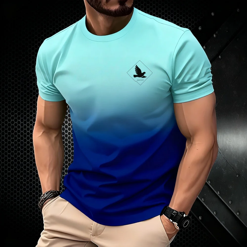 

Мужская одежда, модная мужская футболка большого размера с простым принтом, спортивная футболка с круглым вырезом и короткими рукавами, топ, дышащая мужская одежда