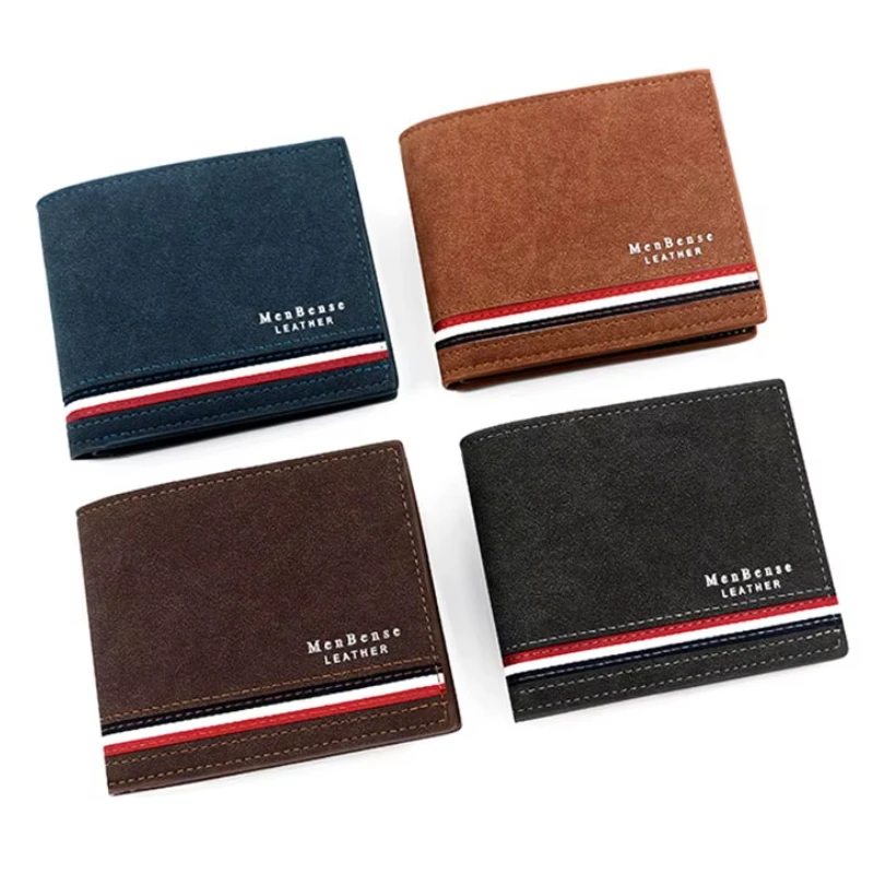 Cartera grabada para hombre 2025 - Monedero corto con nombre personalizado con bolsillo para monedas con cremallera y tarjetero delgado - Regalo personalizado para él