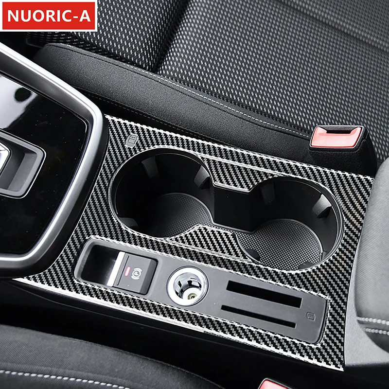 

Carbon Fiber Color Front Water Cup Holder Frame Decoration Cover Trim For Audi A3 8Y 2021-2022 LHD Car Styling Interior