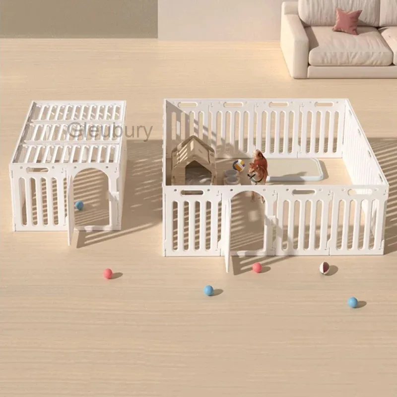 Large Space Dog House Isolation Protecting Dog Fences Indoor Dog Specific Fence Free DIY Assembly Pet Fence with Lid Design