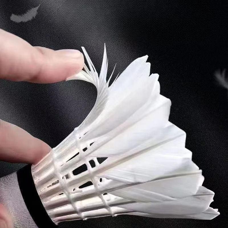 Premium Goose Feather Badminton Shuttlecocks Durable Stable Flight Training Competition Badminton Balls for Indoor Outdoor Sport