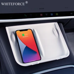 For Tesla Model 3 Y 2023 2022 2021 Silicone Wireless Charging Pad Non-slip Mat Dust-proof Charger Protect Cover Car Accessories