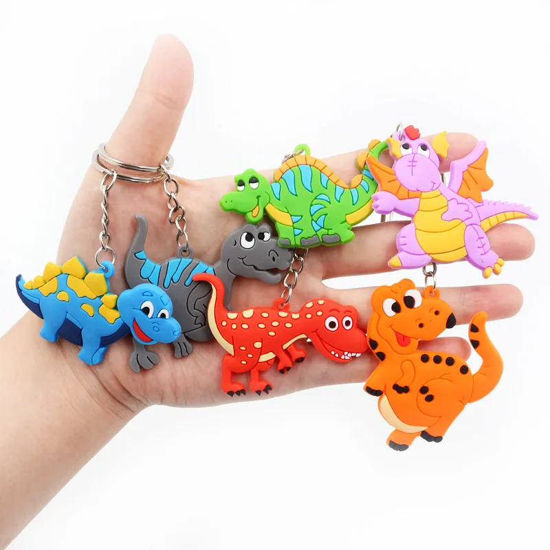 New 1pcs  Creative Dinosaur Key Chain Party Children's Gifts PVC Crafts Car Key Pendant Jewelry Dinosaur Fun Gifts for Children