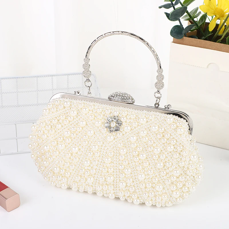 Retro hand-carrying pearl dinner bag for ladies banquet commuting fashion lady party bag