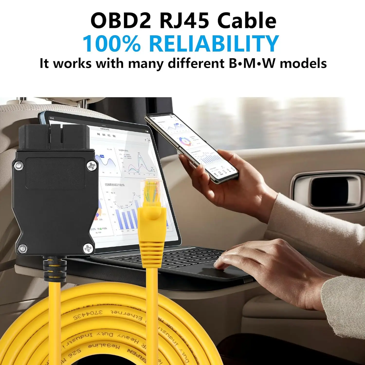 

Программировочный кабель для автомобилей BMW, совместимый с системами E-SYS, ICOM, ISTA+, Bootmod3 и Bimmercode, 2 м.