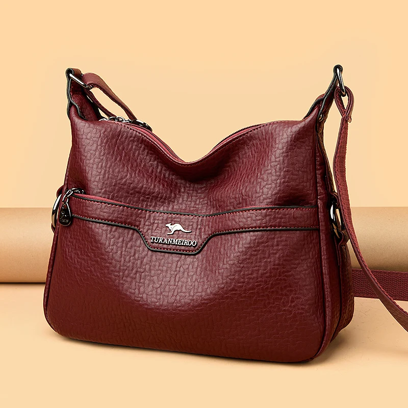 

Ретро Кошельки и сумки из искусственной кожи с несколькими карманами 2025 Сумки на плечо для женщин Роскошные дизайнерские женские сумки через плечо Sac A Main