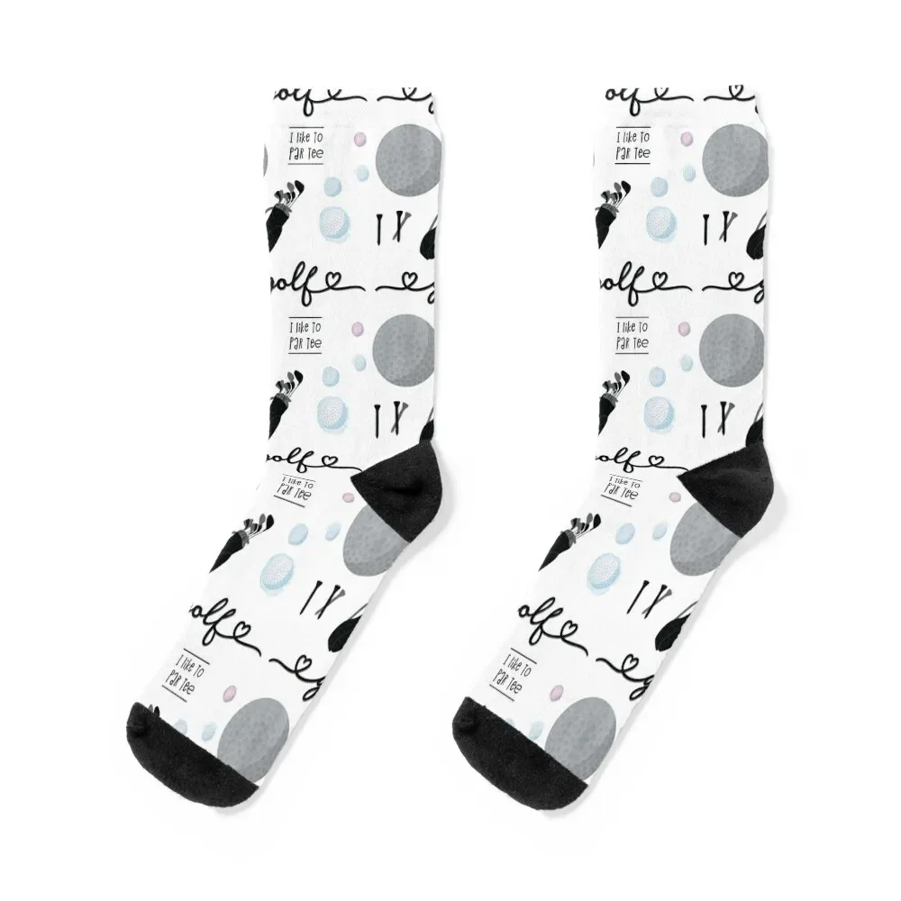 Black Watercolor Golf and Golfer Pack Socks soccer anti-slip sports and leisure Women's Socks Men's