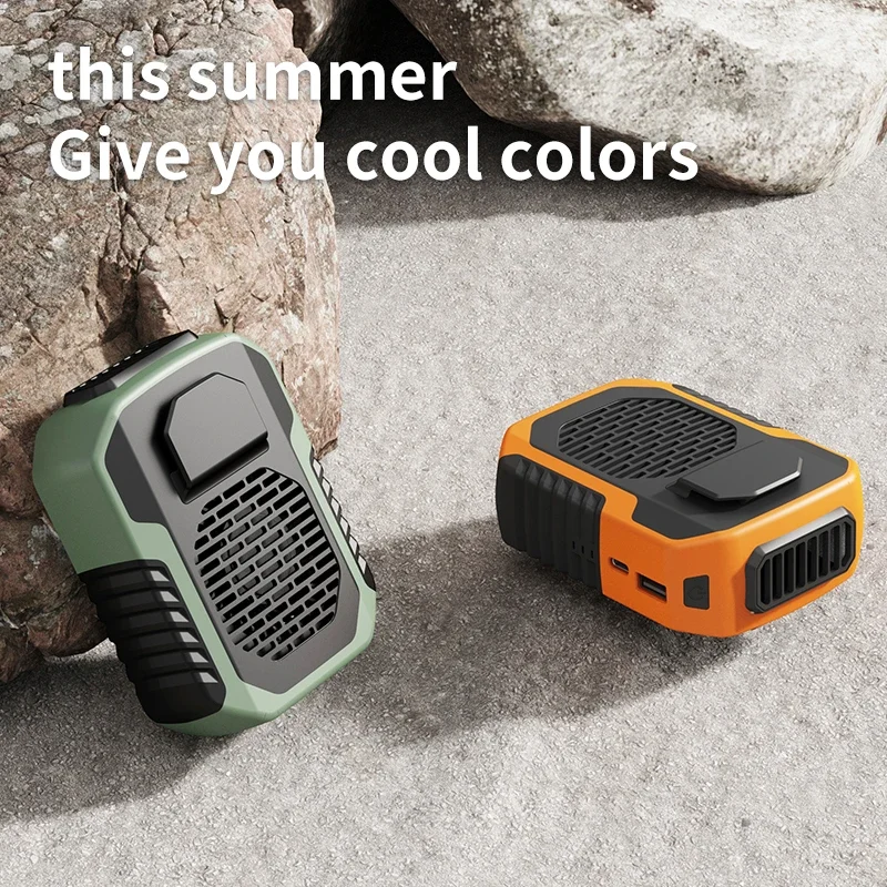 Power Bank Multi Functional Outdoor Neck Hanging Mini Fan 6000mAh Wearable Electric Fan Travel Fan Phone Powerbank Air Cooler