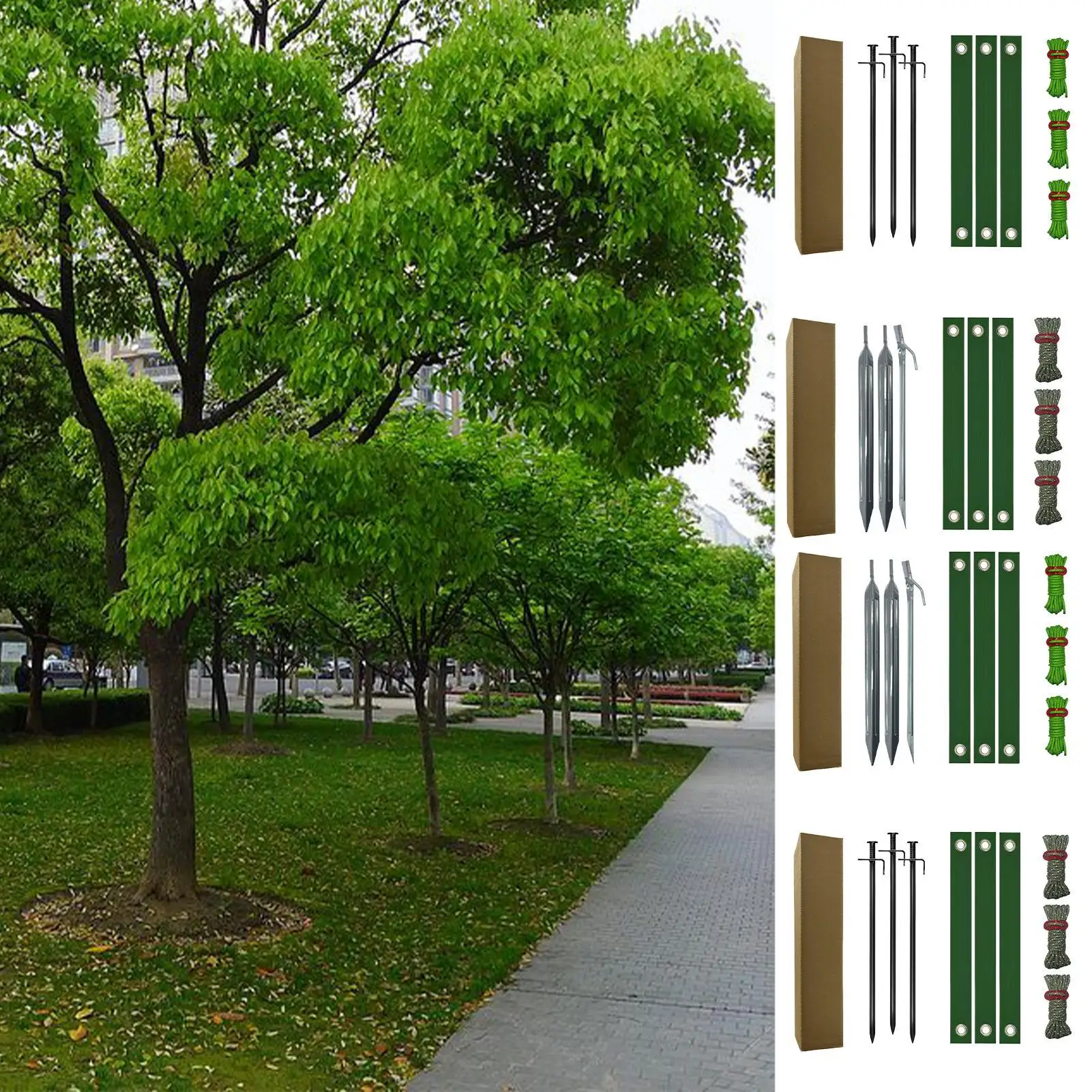 Tree Stakes Plant Support Stakes Tool Tree Straightening Kit For Landscape Garden Lawn Outdoor Backyard Greenhouse Patio Fence