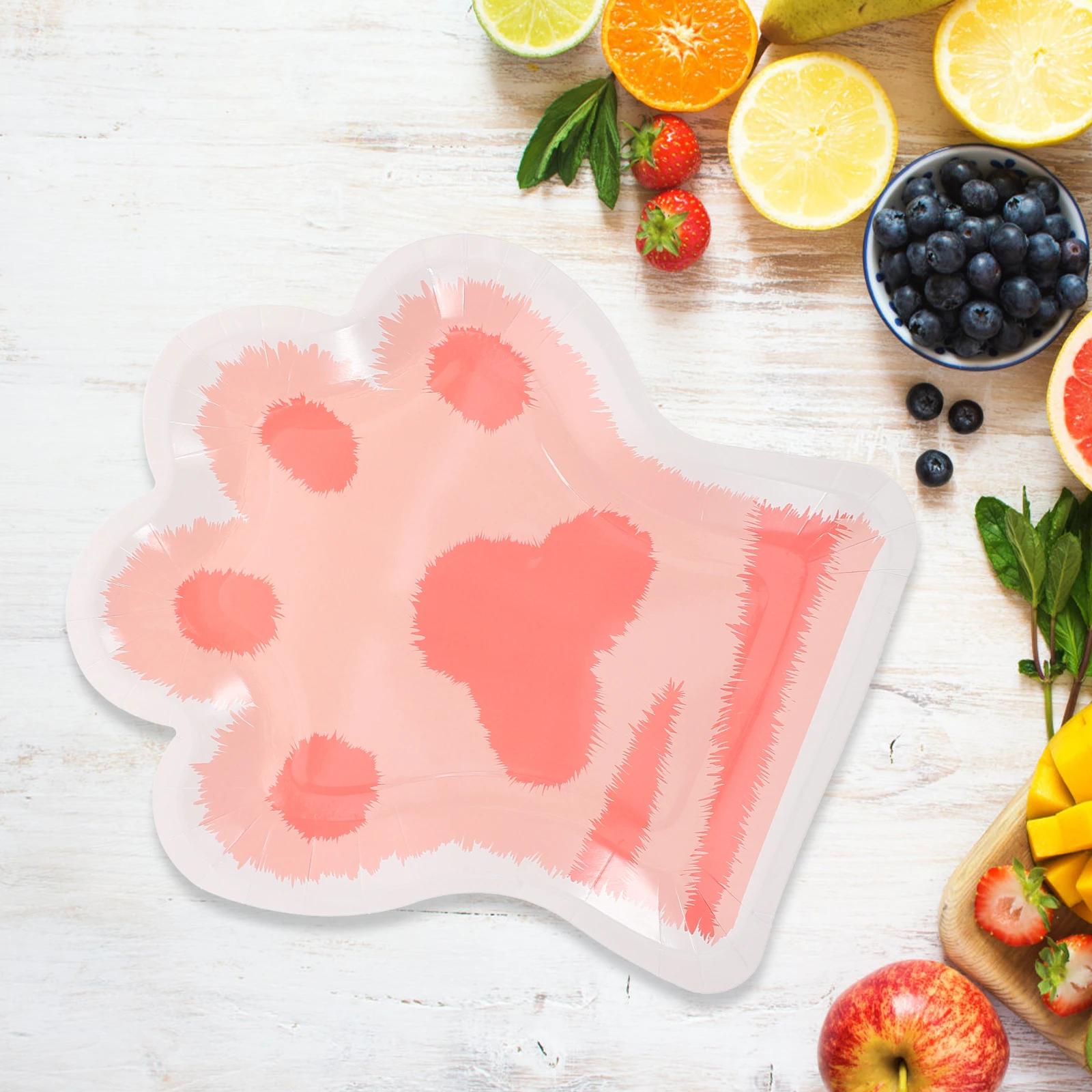 

10pcs Cat Claw Paper Plates Cute Animal Dessert Birthday Party Supplies Versatile Use Material Easy Cleanup