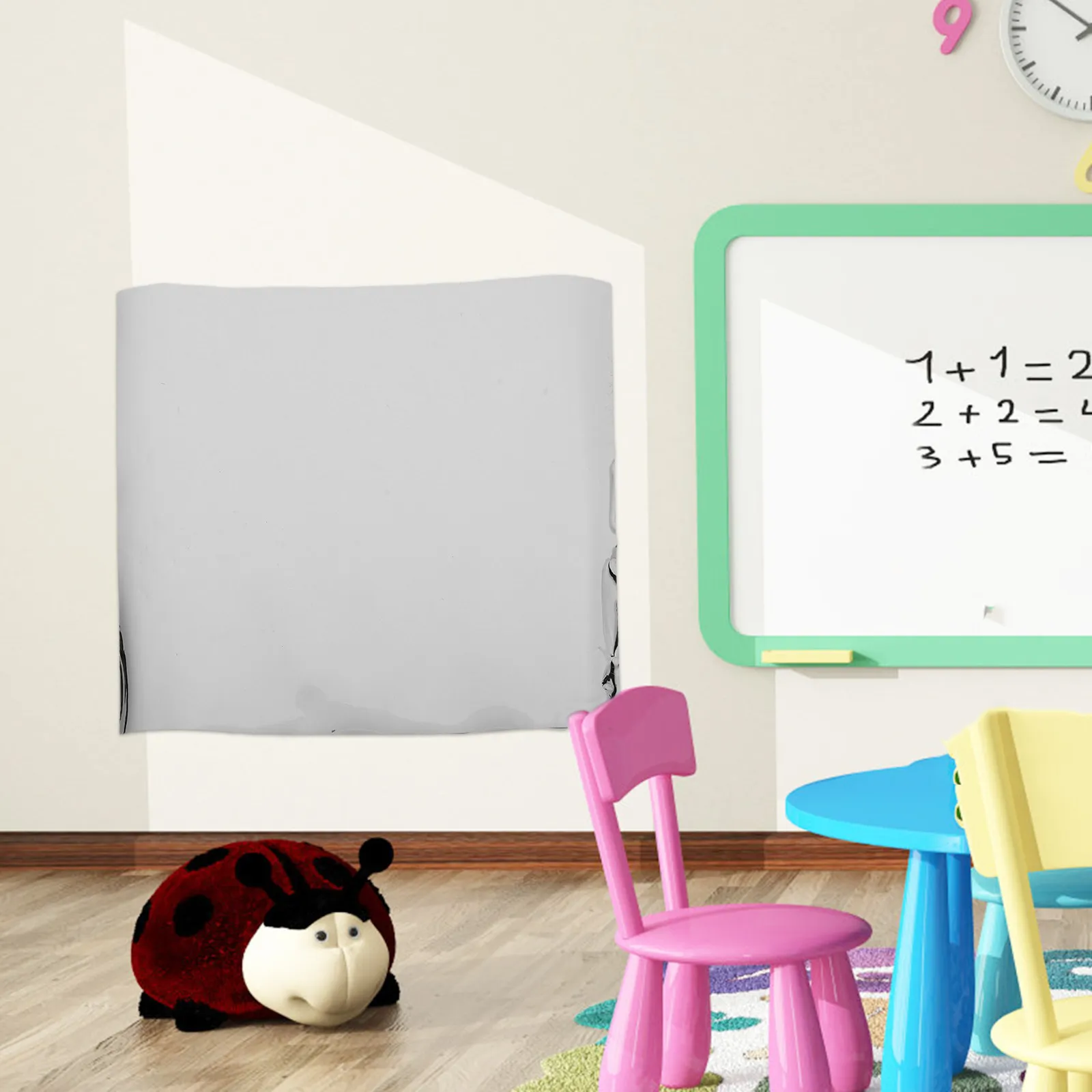 Children Distortion Mirror Sticker Pet Material Peel Stick Wall Decal for Playroom Nursery Bedroom Kids Carnival Fun Reflective
