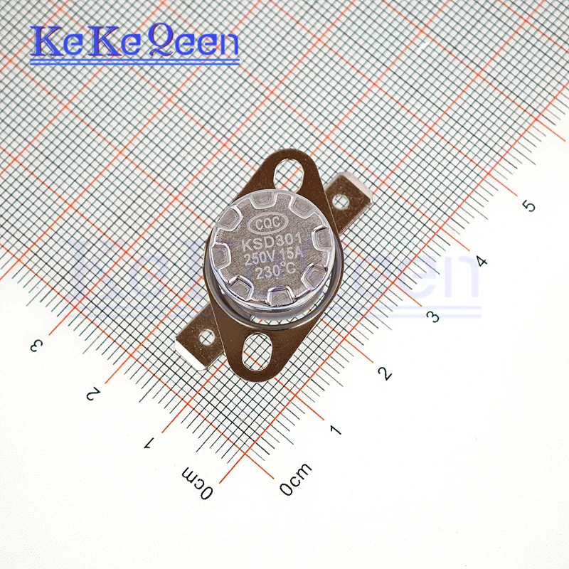 Temperature Control Switch KSD301 250V 15A 200C 210C 220C 230C 240C 245C 250C Celsius Degree Normally Closed Thermostat 50PCS