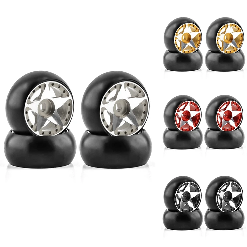 ยางดริฟท์พลาสติกแข็งพร้อมขอบล้อโลหะสำหรับ wltoys 284131 K969 K989 Kyosho Mini-Z 1/28 mobil RC อัพเกรดชิ้นส่วน