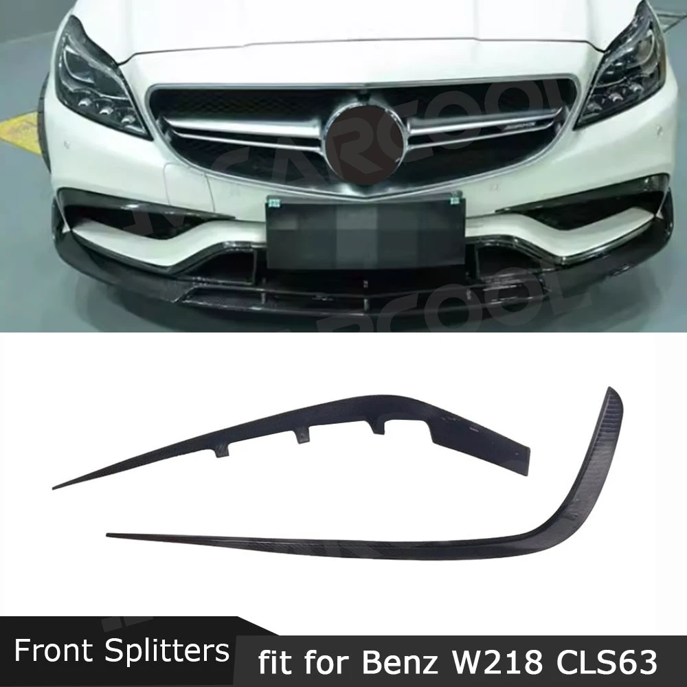 

JMCARCOOL For Benz CLS Class W218 CLS63 AMG 2015-2017 Carbon Fiber Car Front Bumper Canard Splitter Diffuser Protector Cover